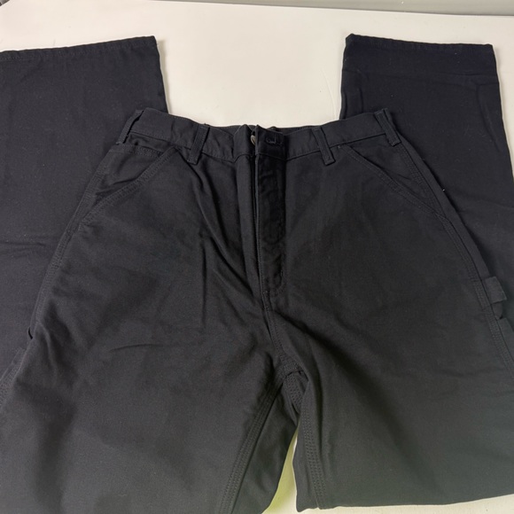 Carhartt Washed Duck Flannel Lined Loose Fit Utility Work Pants NWT - Picture 3 of 6